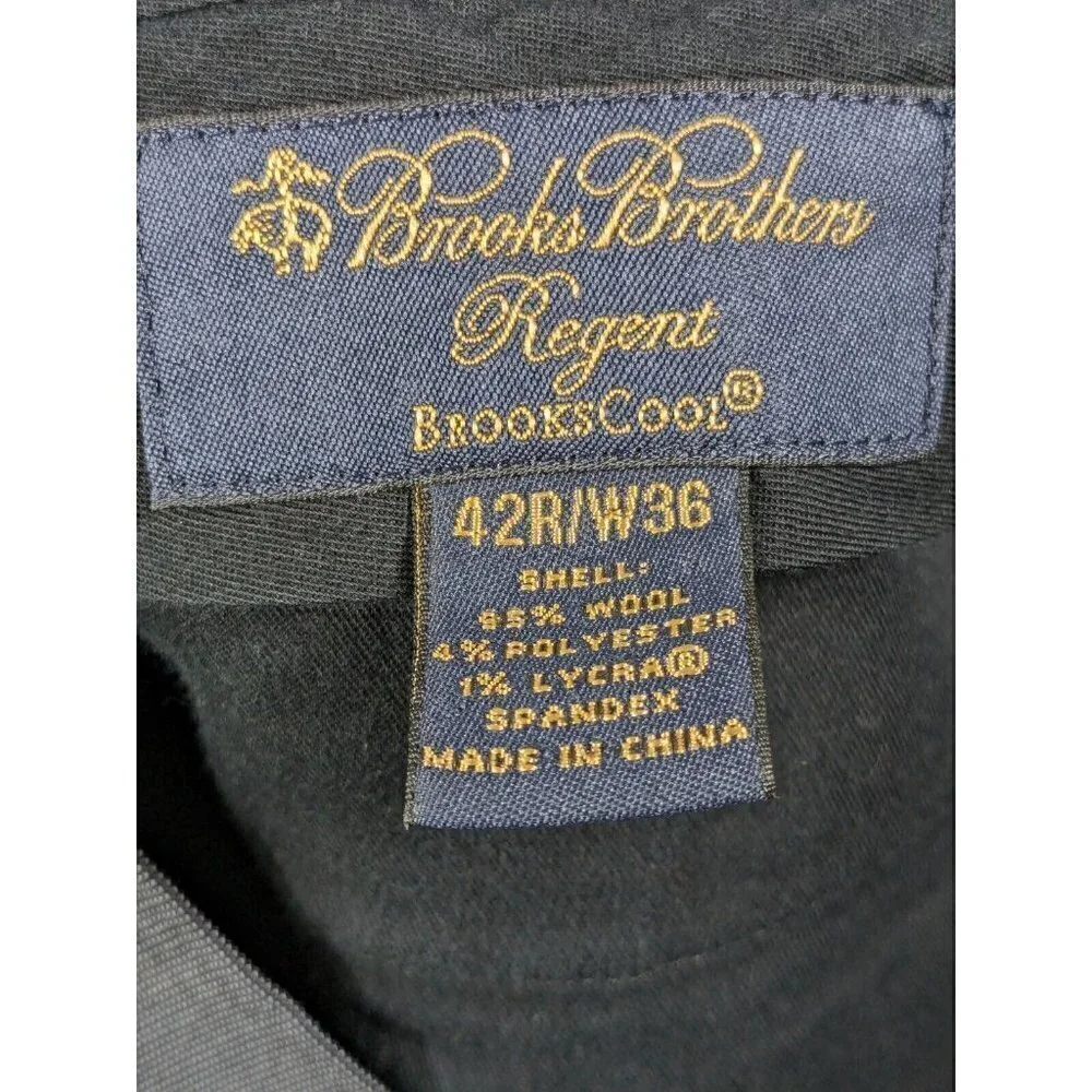 Brooks Brothers Regent Pants 42R/W36 (Actual 32x29.5) BrooksCool Wool Blend